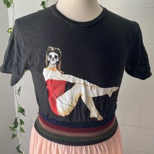 Truth Orange skeleton girl tee